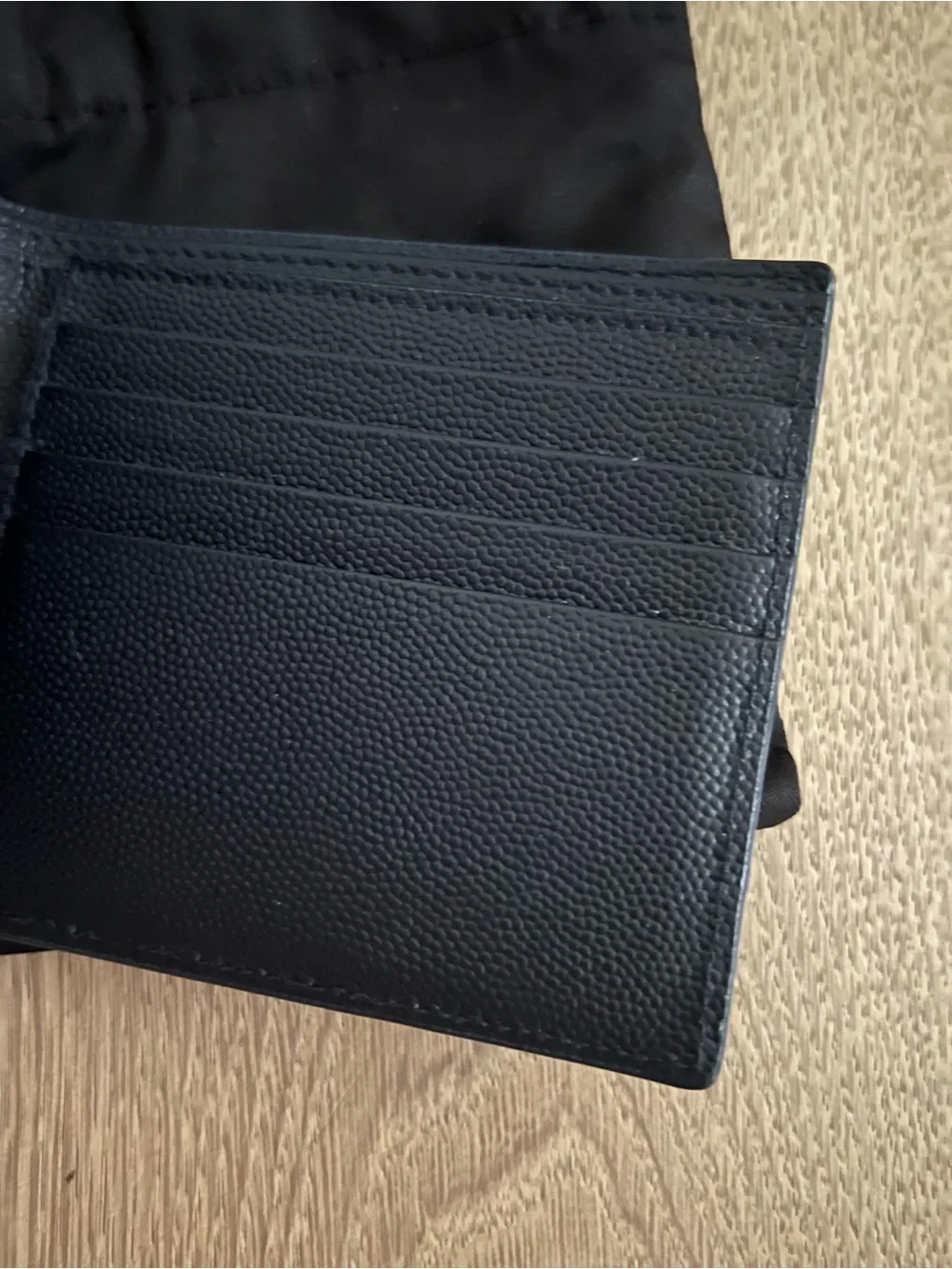 Saint Laurent YSL Pebbled Bi Fold Wallet